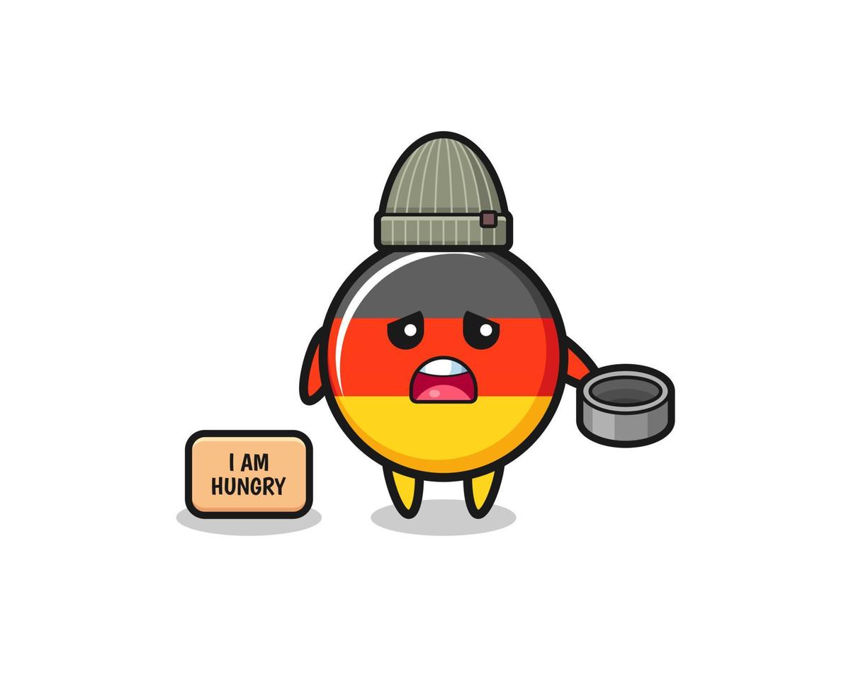 cute germany flag beggar cartoon character vector