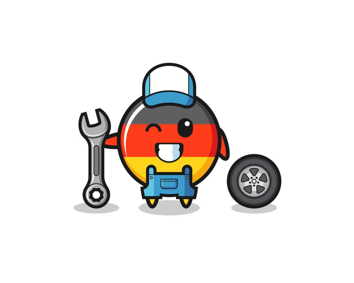 the germany flag character as a mechanic mascot vector