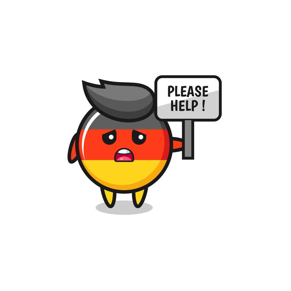 cute germany flag hold the please help banner vector