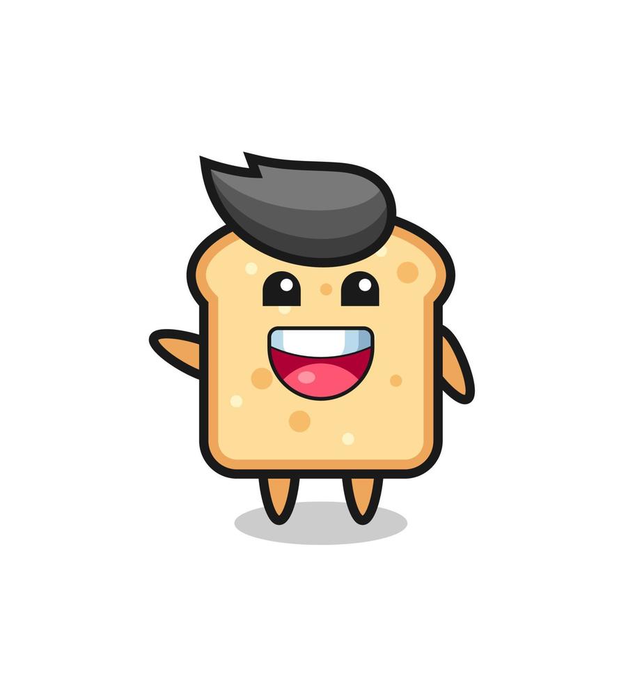 happy bread cute mascot character vector