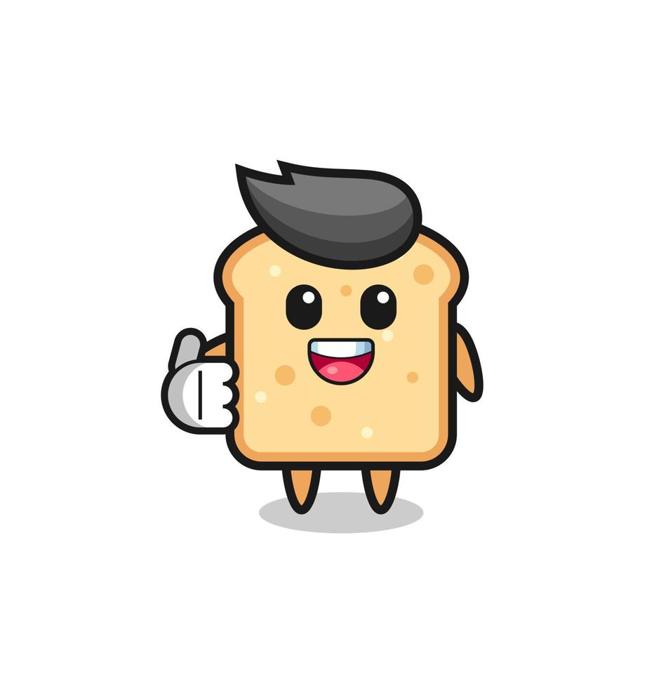 bread mascot doing thumbs up gesture vector