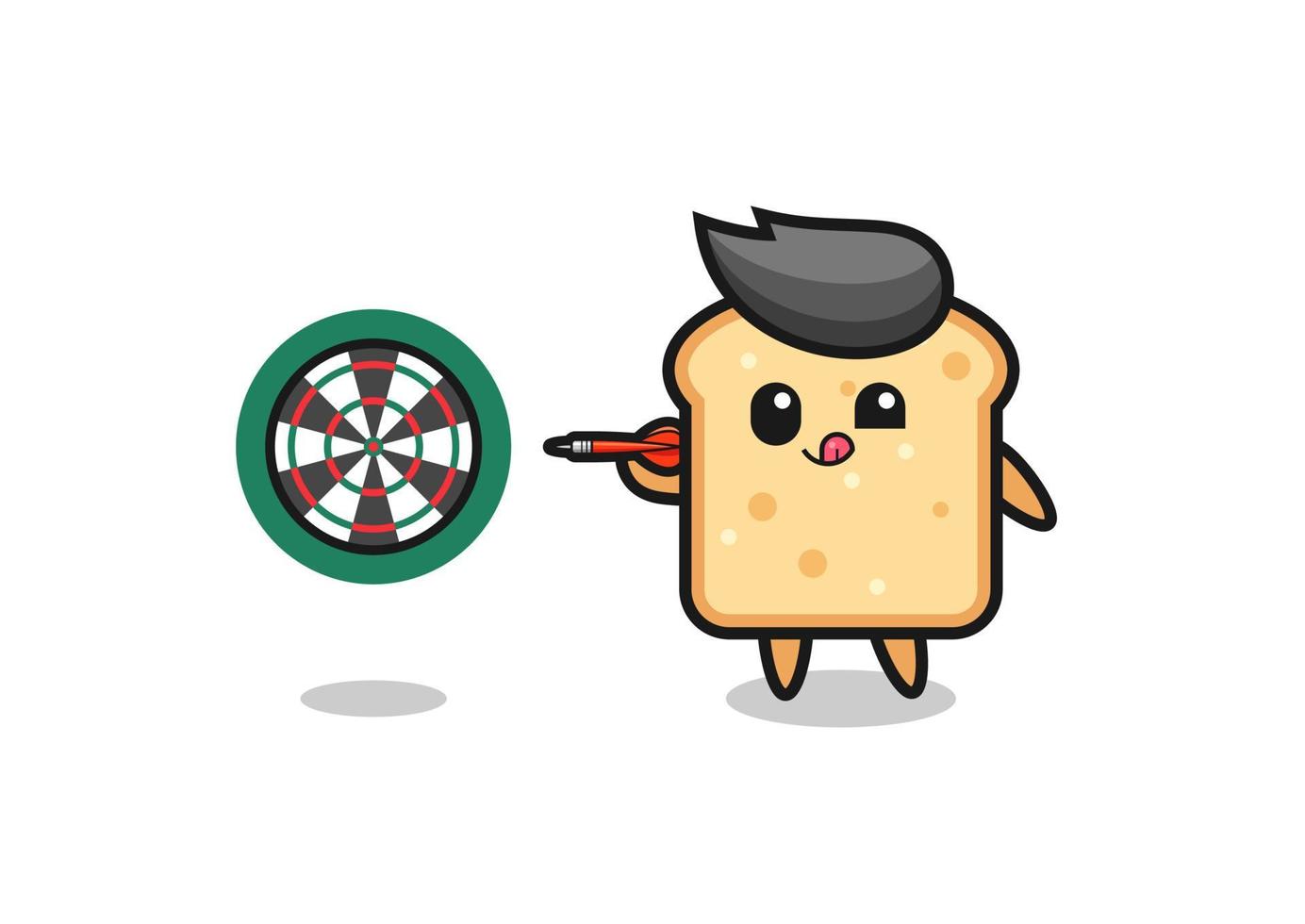 cute bread is playing dart vector