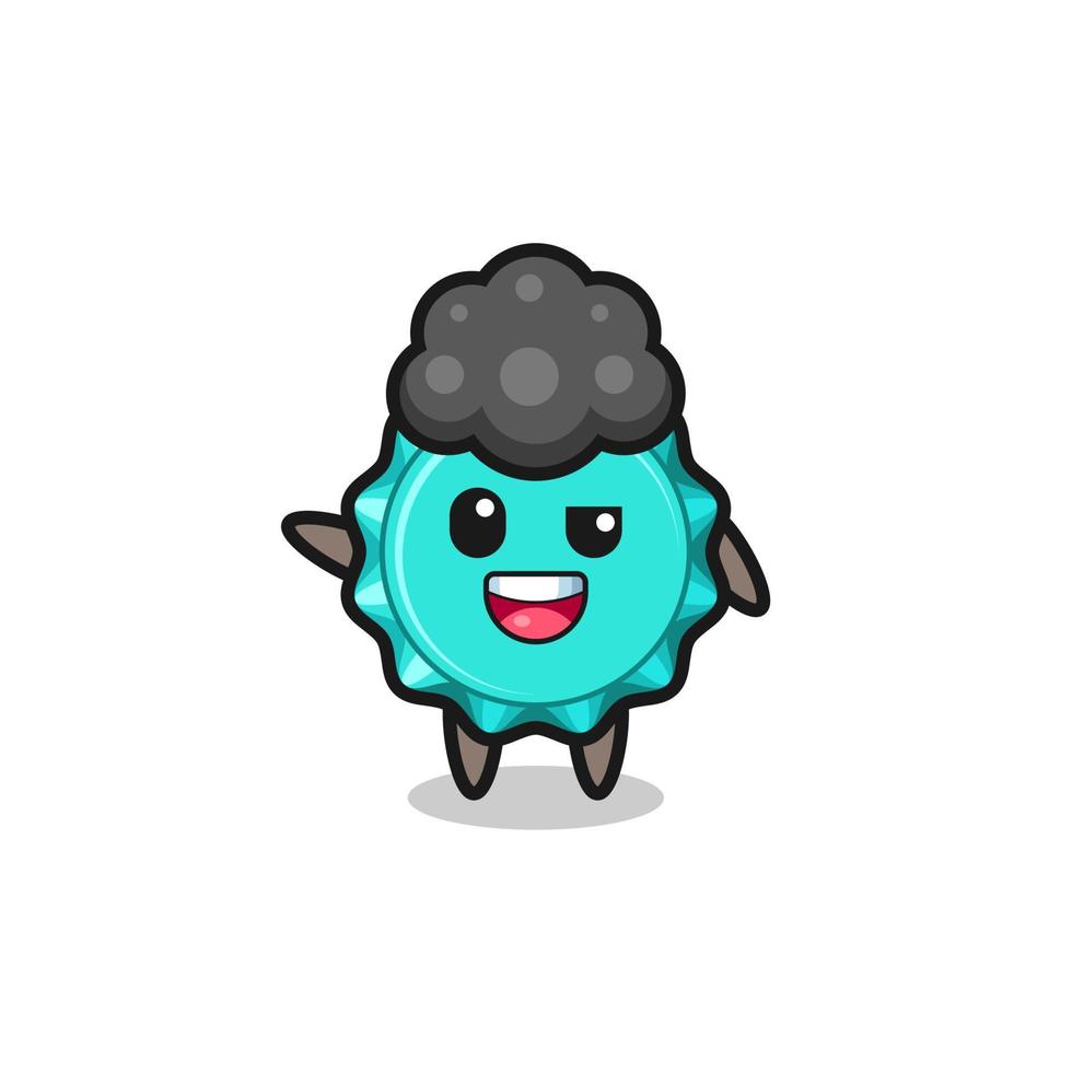 bottle cap character as the afro boy vector