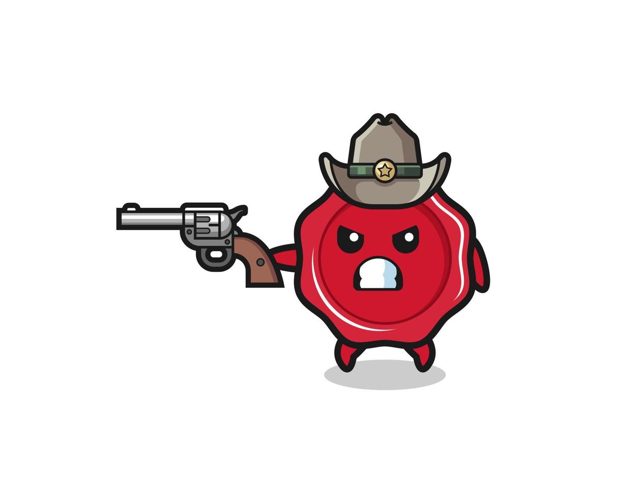 the sealing wax cowboy shooting with a gun vector