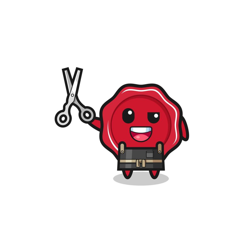 sealing wax character as barbershop mascot vector