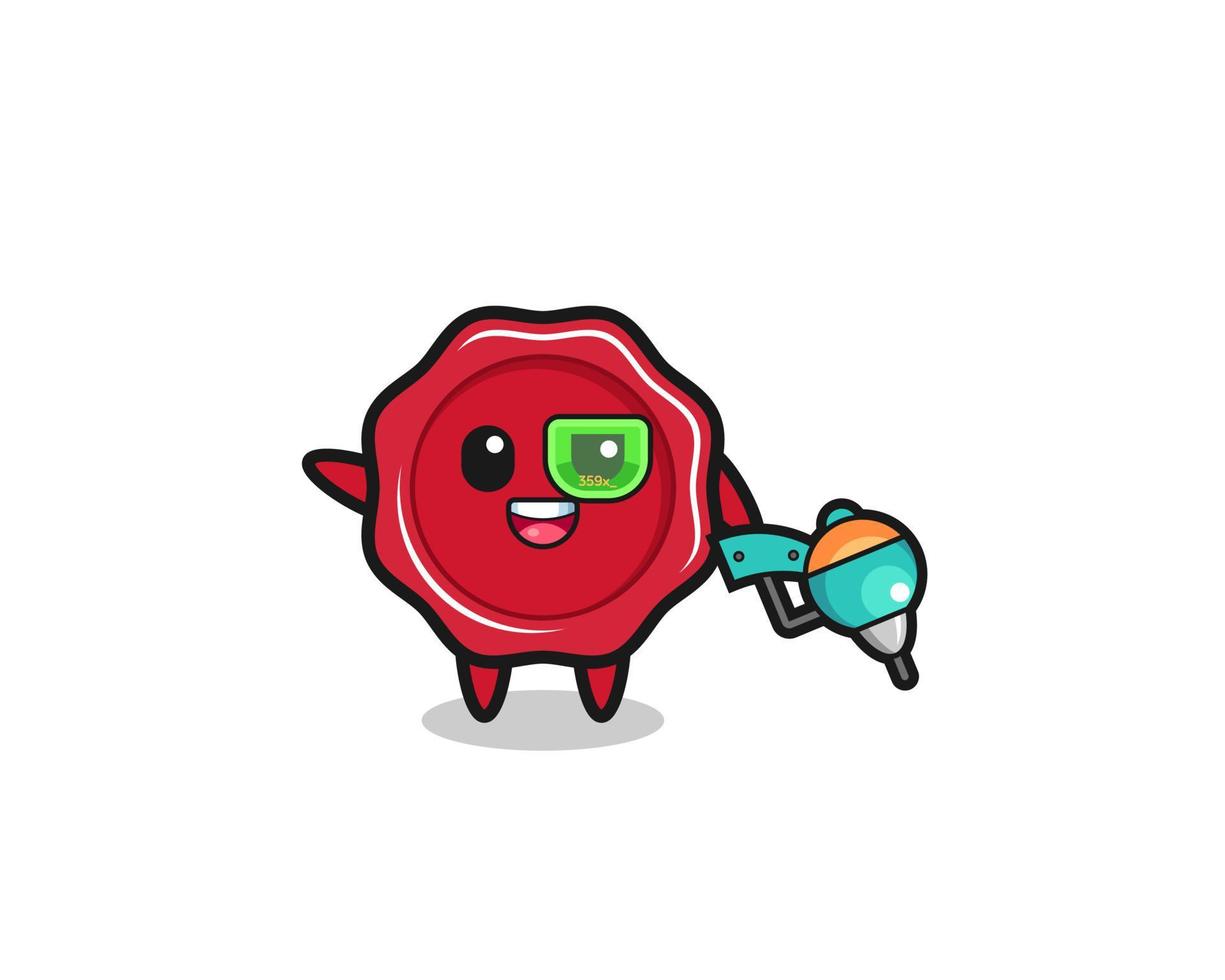 sealing wax cartoon as future warrior mascot vector