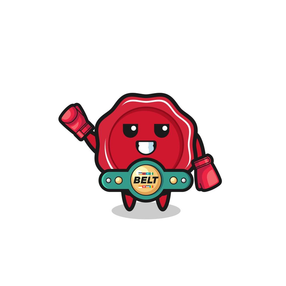 personaje de mascota de boxeador de cera de sellado vector