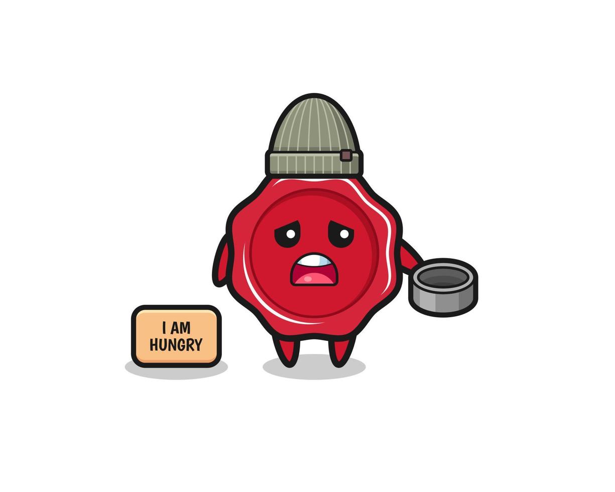 cute sealing wax beggar cartoon character vector