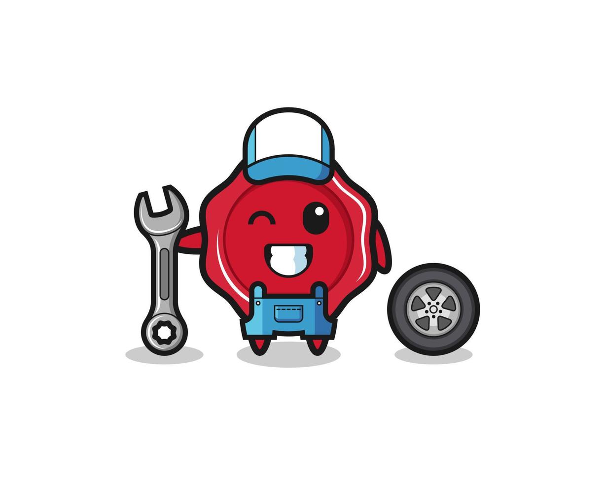 the sealing wax character as a mechanic mascot vector