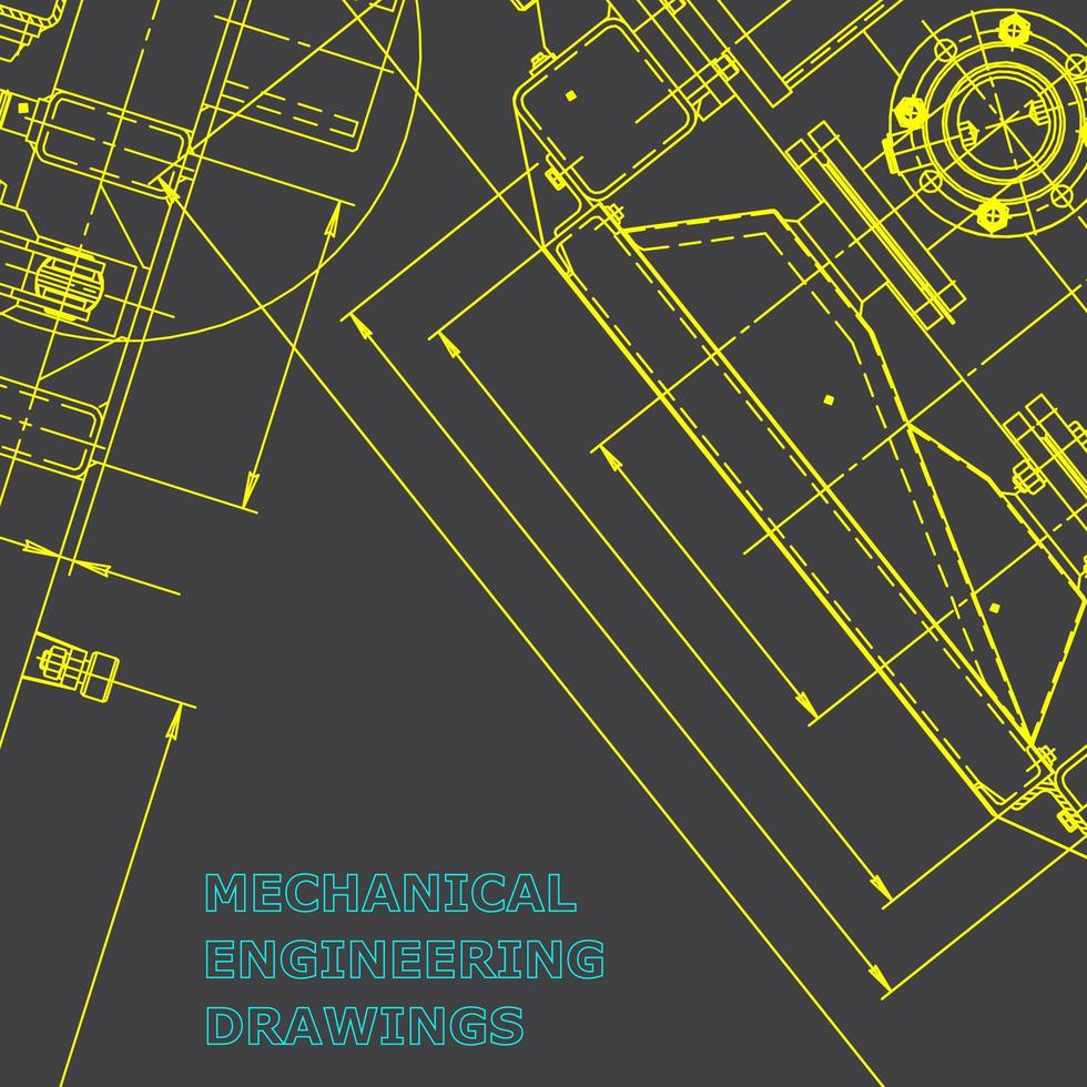 Blueprint. Vector engineering illustration. Computer aided design systems