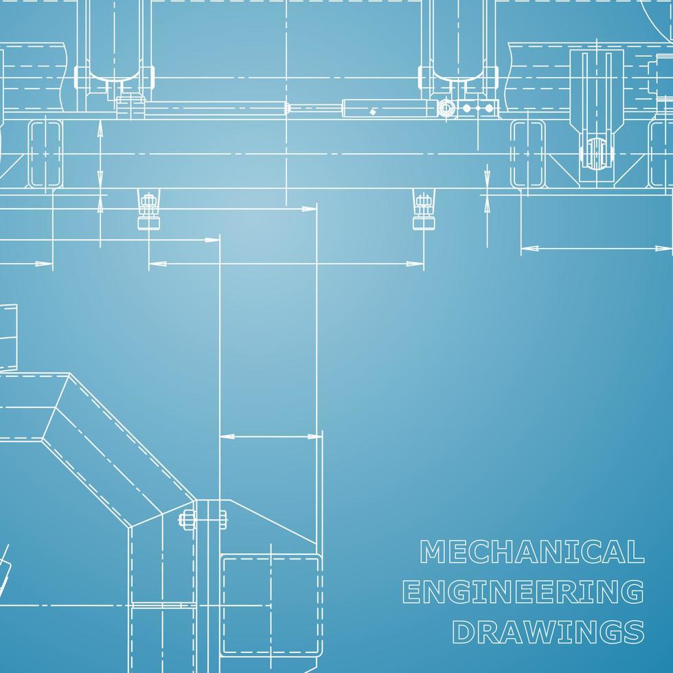 Blueprint. Vector engineering illustration. Computer aided design systems