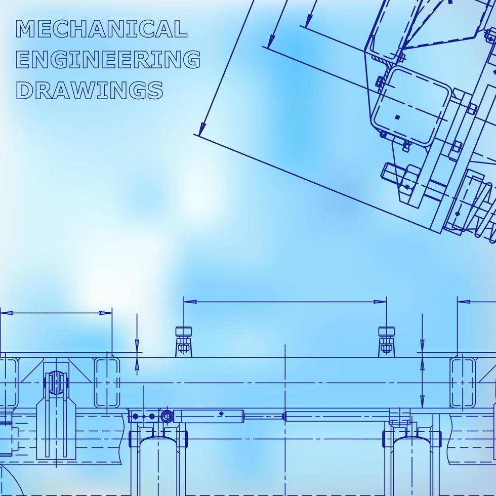 Blueprint. Vector engineering illustration. Computer aided design systems