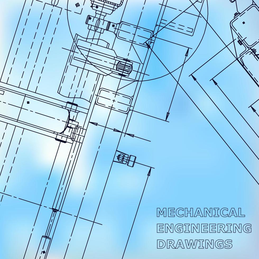 Blueprint, Sketch. Vector engineering illustration. Cover, flyer, banner, background