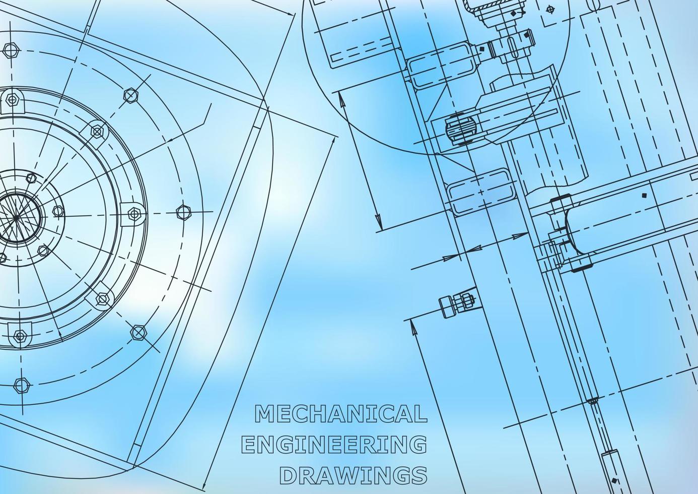 Blueprint, Sketch. Vector engineering illustration. Cover, flyer, banner, background