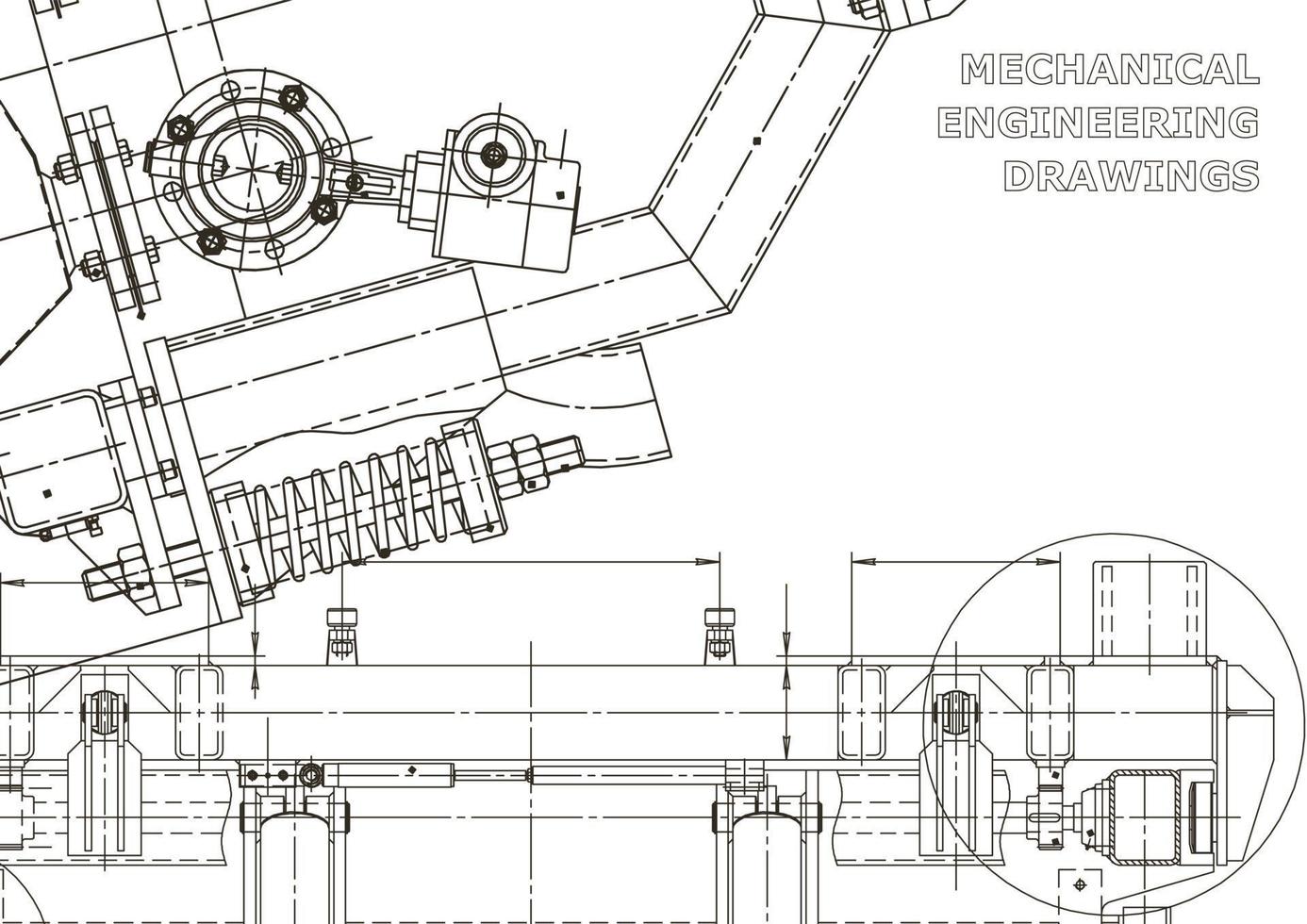 banner de vector. dibujo de ingeniería. fabricación de instrumentos mecánicos vector