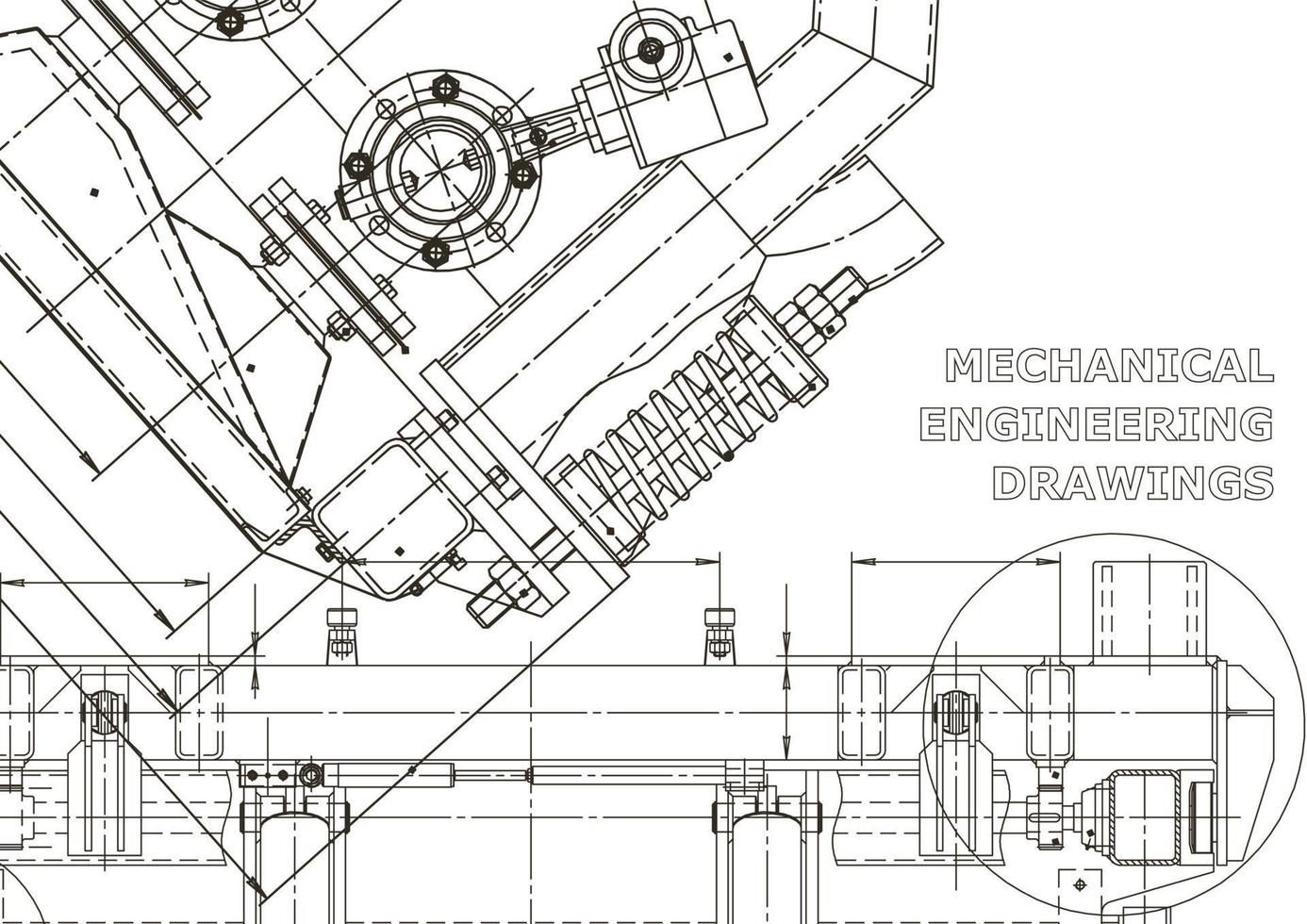 banner de vector. dibujo de ingeniería. fabricación de instrumentos mecánicos vector