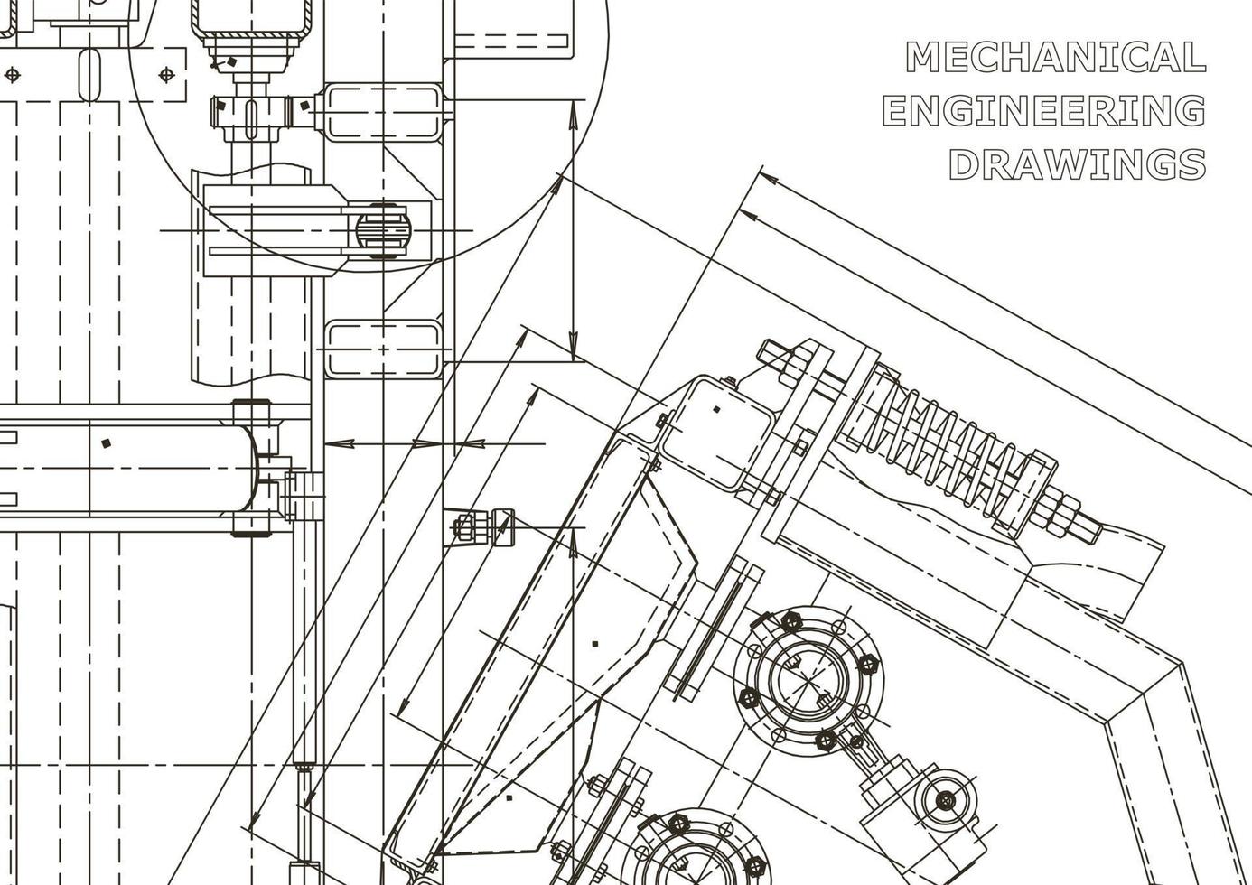 banner de vector. dibujo de ingeniería. fabricación de instrumentos mecánicos vector