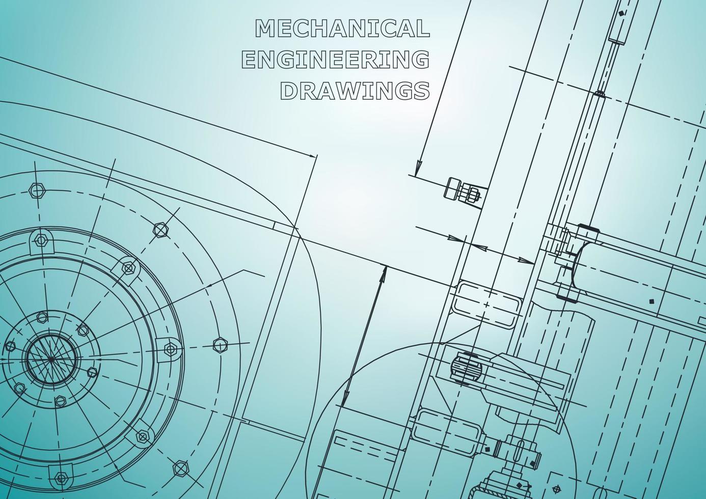 Blueprint. Vector engineering illustration. Cover, flyer, banner, background. Instrument-making drawings. Mechanical engineering drawing. Technical illustrations