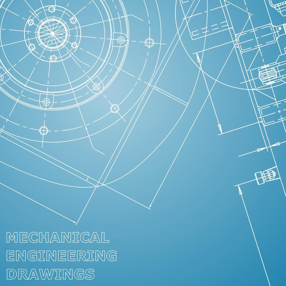 Blueprint. Vector engineering illustration. Computer aided design systems