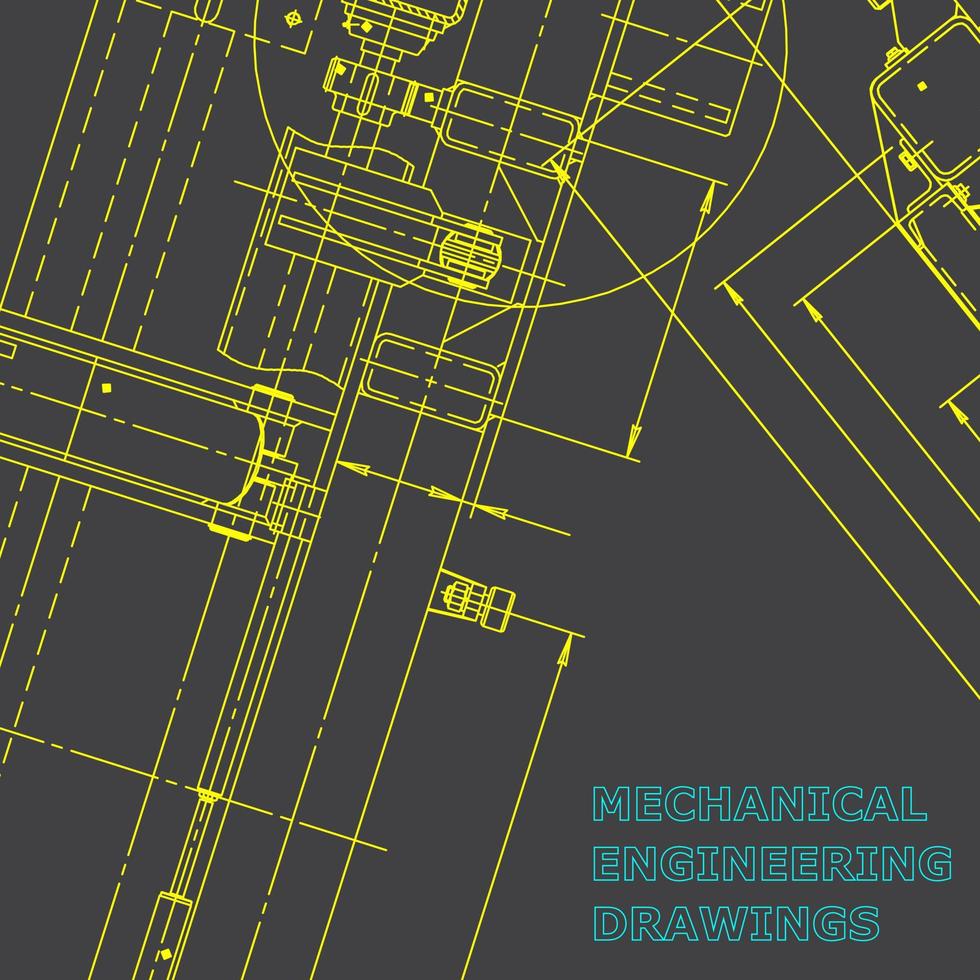 Blueprint. Vector engineering illustration. Computer aided design systems