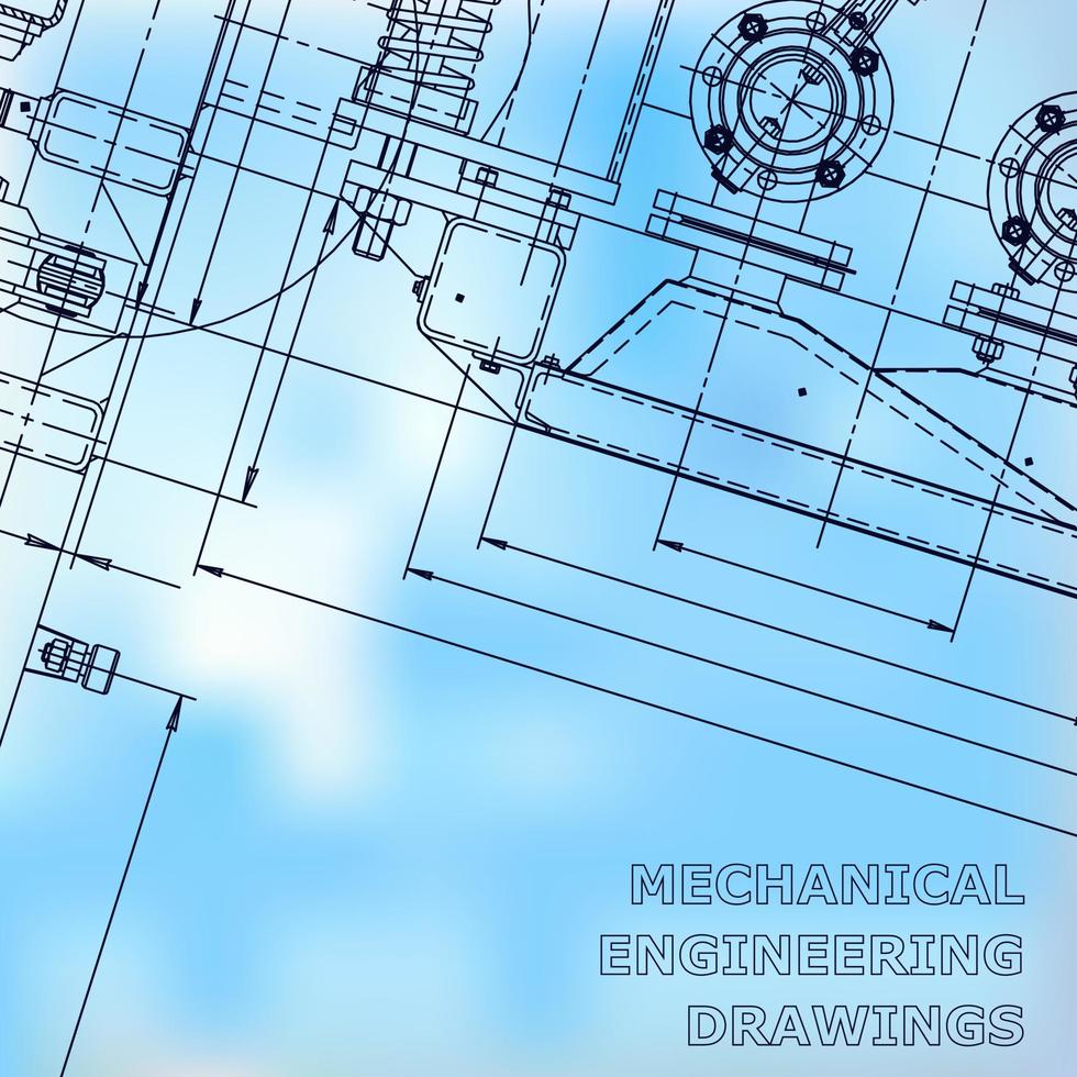 Blueprint, Sketch. Vector engineering illustration. Cover, flyer, banner, background