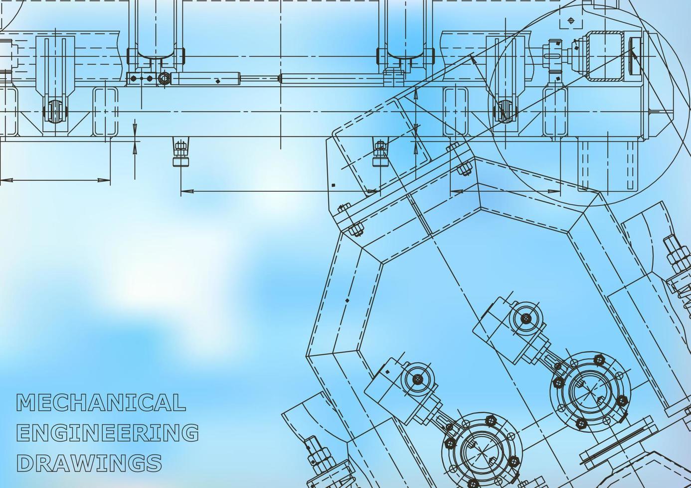 Plano. Ilustración de ingeniería vectorial. portada, volante, pancarta, fondo. dibujos de fabricación de instrumentos. dibujo de ingeniería mecánica. ilustraciones técnicas vector