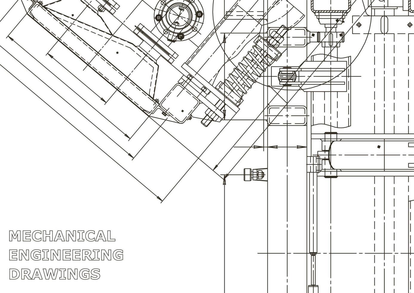 banner de vector. dibujo de ingeniería. fabricación de instrumentos mecánicos vector