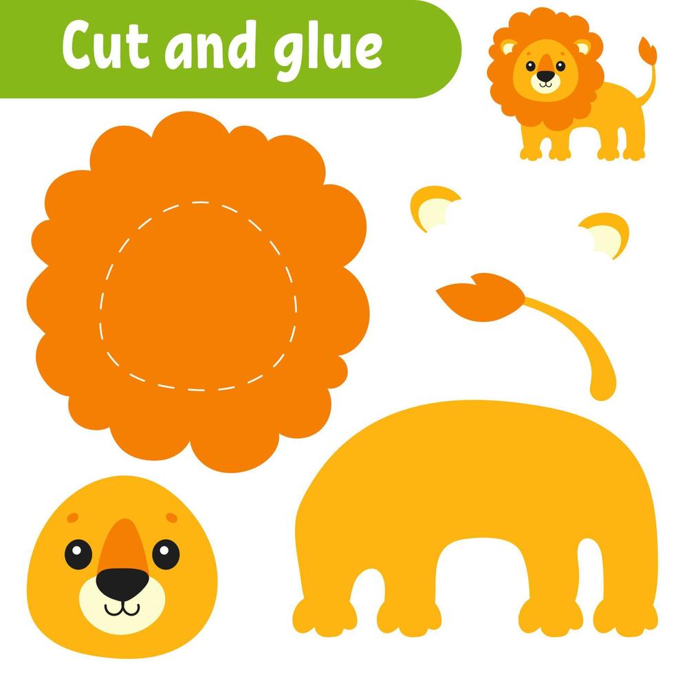 Cut and glue. Game for kids. Education developing worksheet. Cartoon