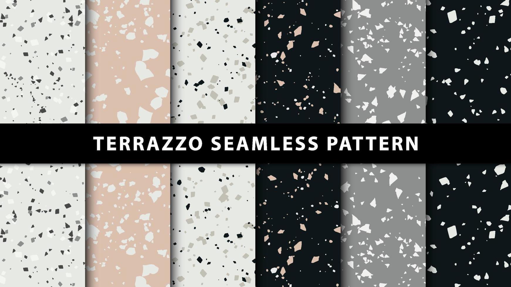 Set of terrazzo seamless patterns. Premium Vector