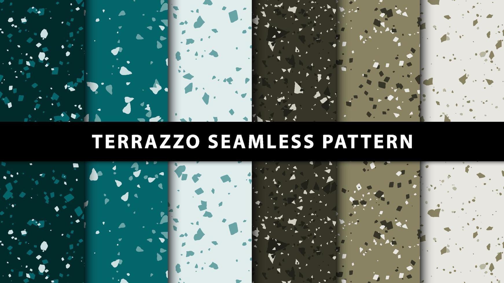Set of terrazzo style seamless patterns. Premium Vector