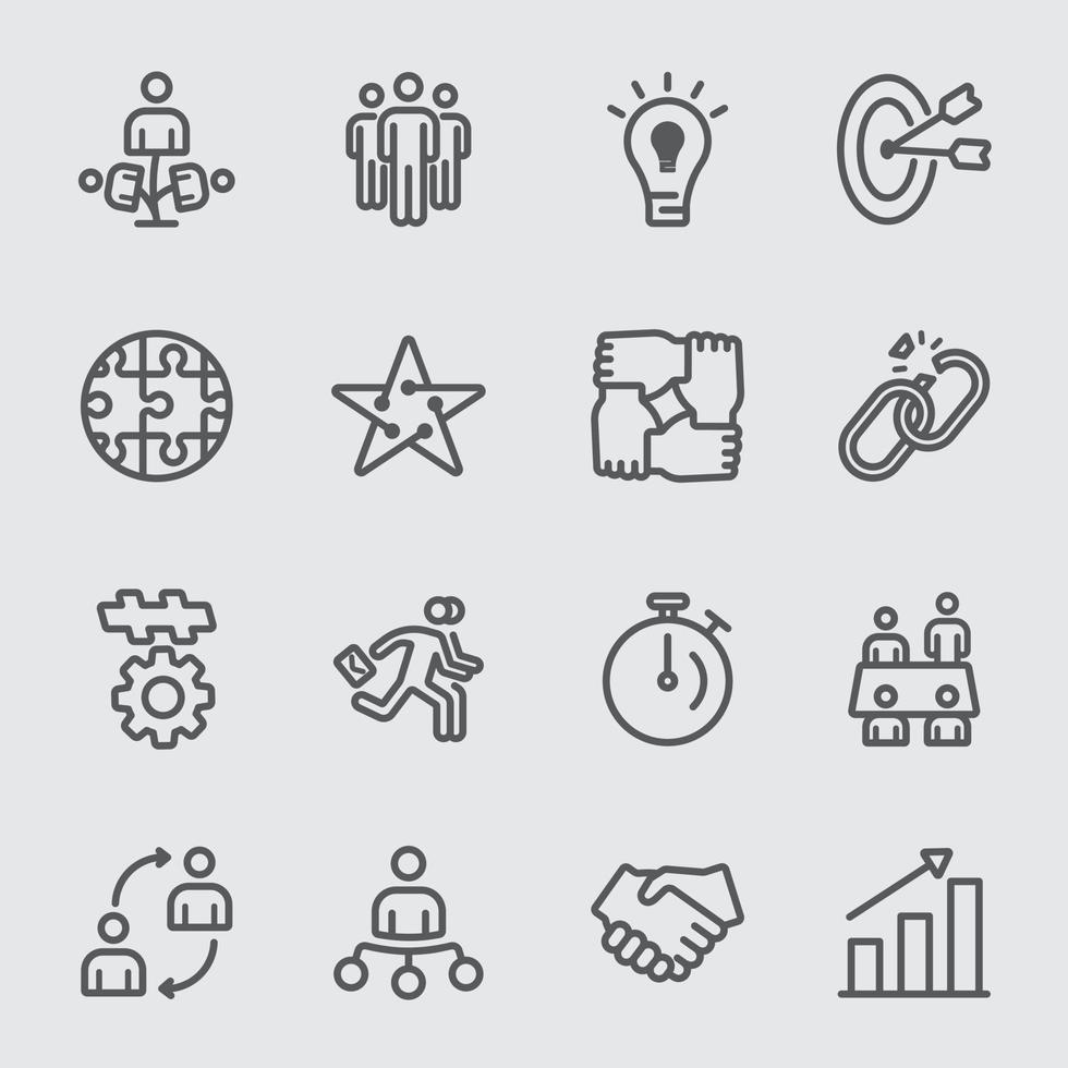 Business teamwork line icon s vector