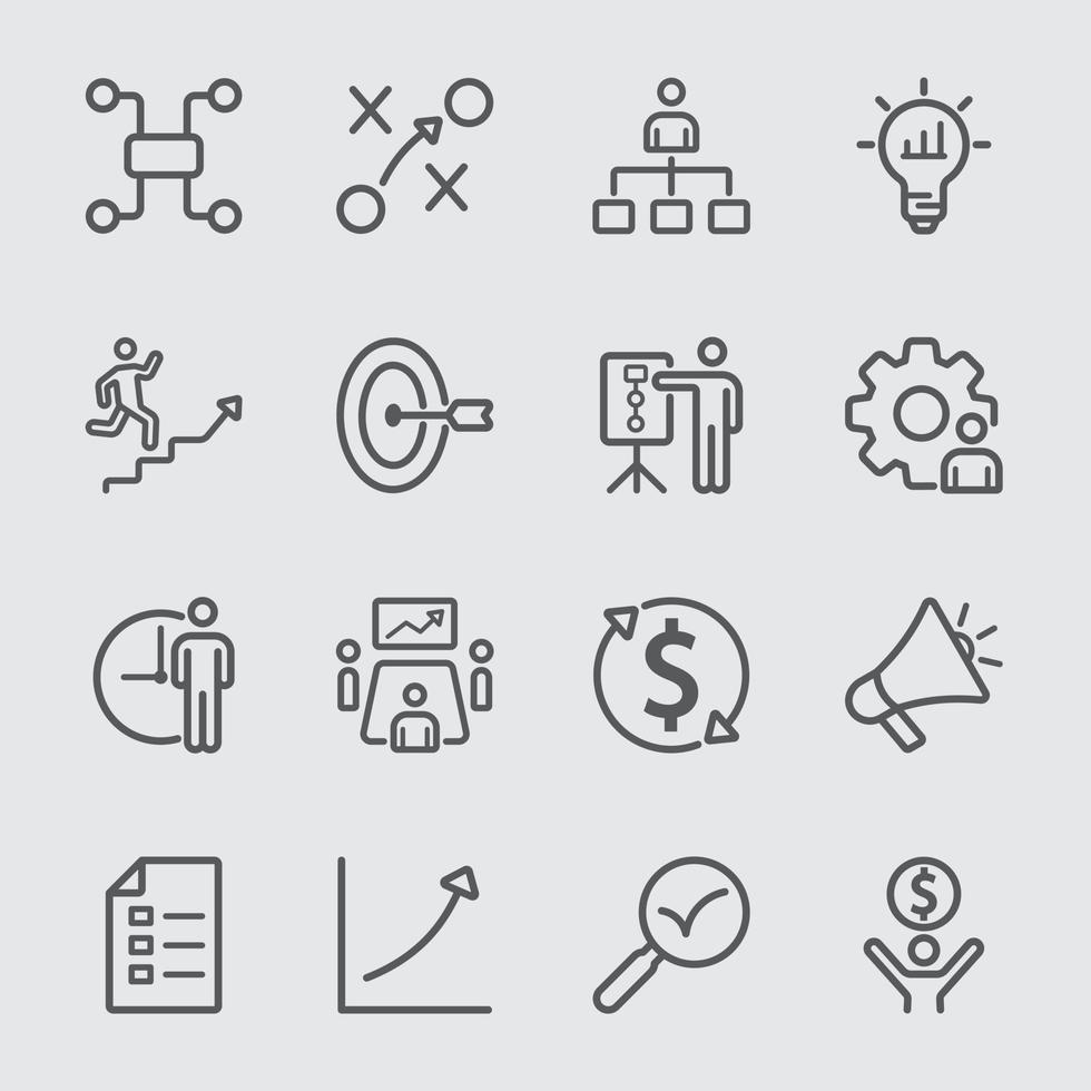 Business plan line icons vector