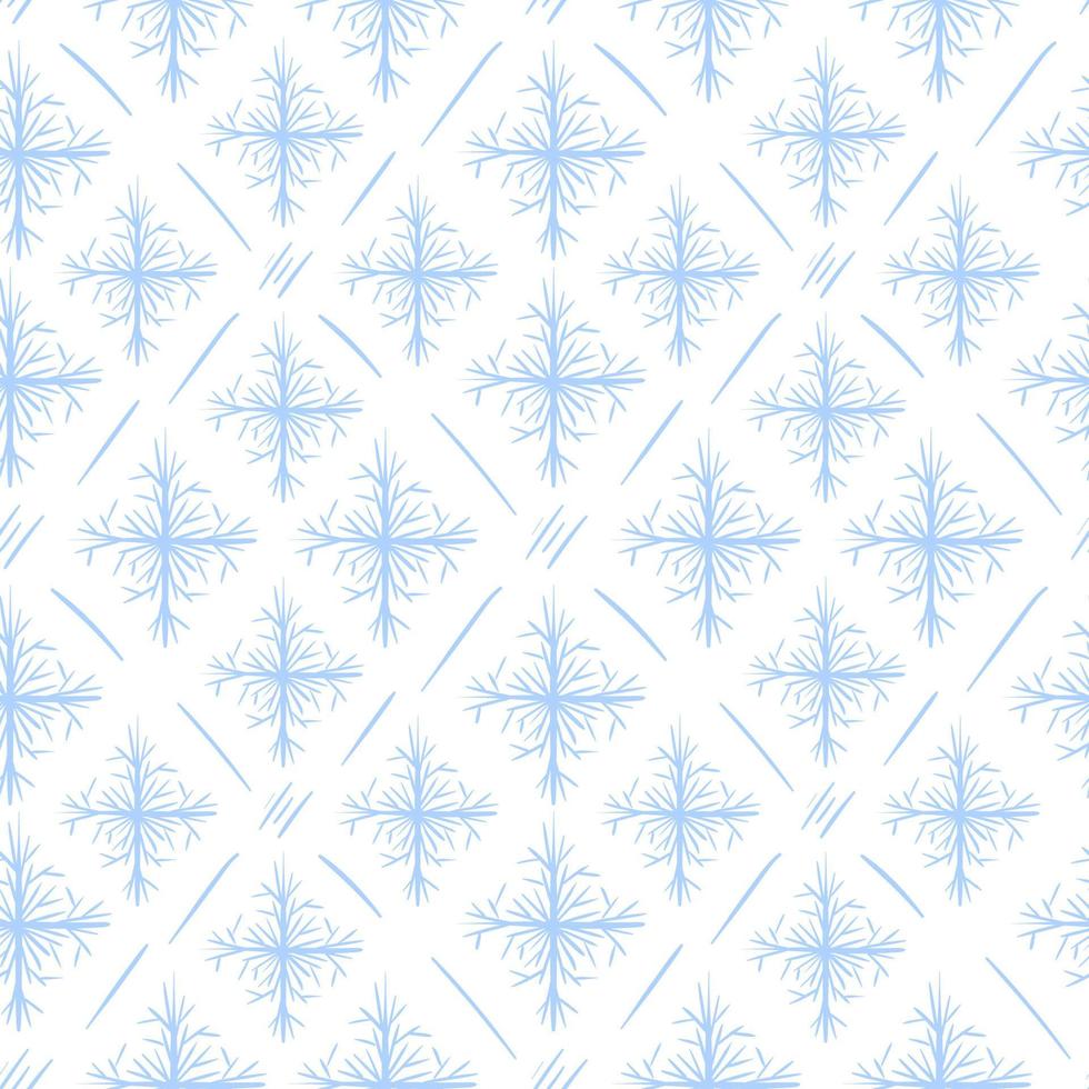 Seamless winter pattern with fluffy snowflakes. Snow vector background