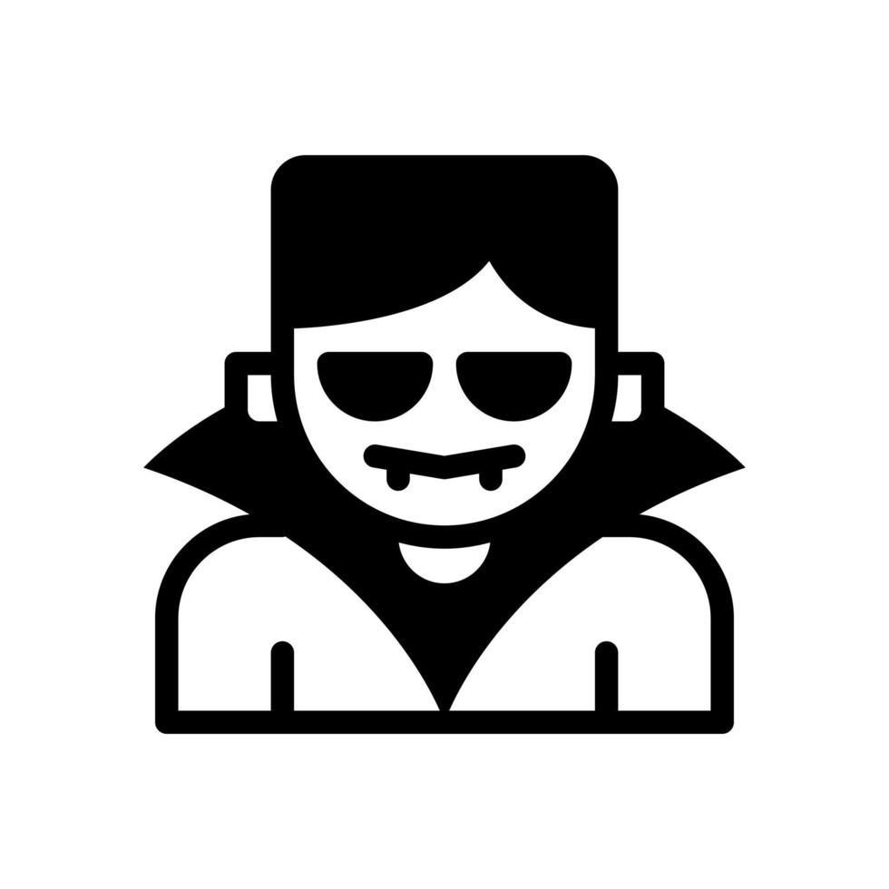 estilo de icono sólido vampiro vector