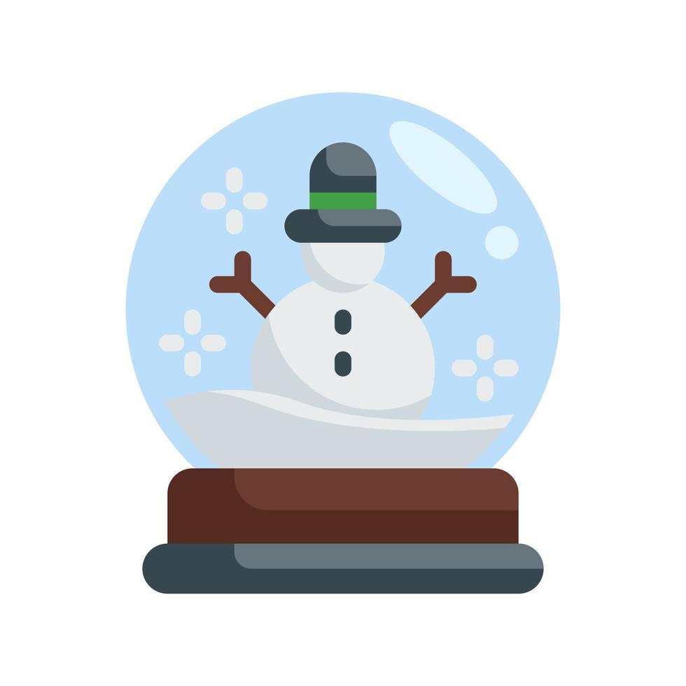 icono de estilo plano de globo de nieve. elemento de invierno de navidad vector