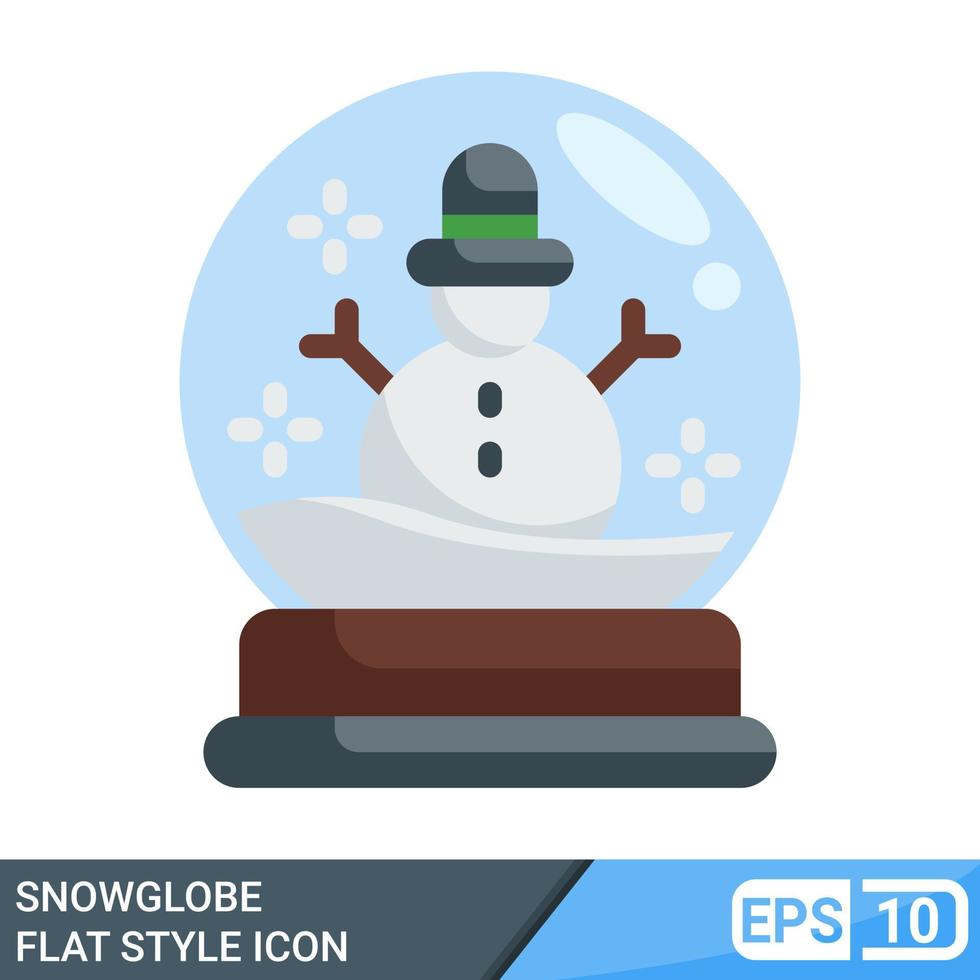 snowglobe flat style icon vector