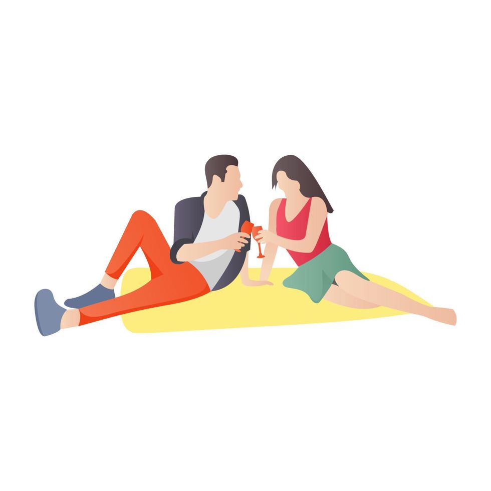 Trendy Picnic Concepts vector