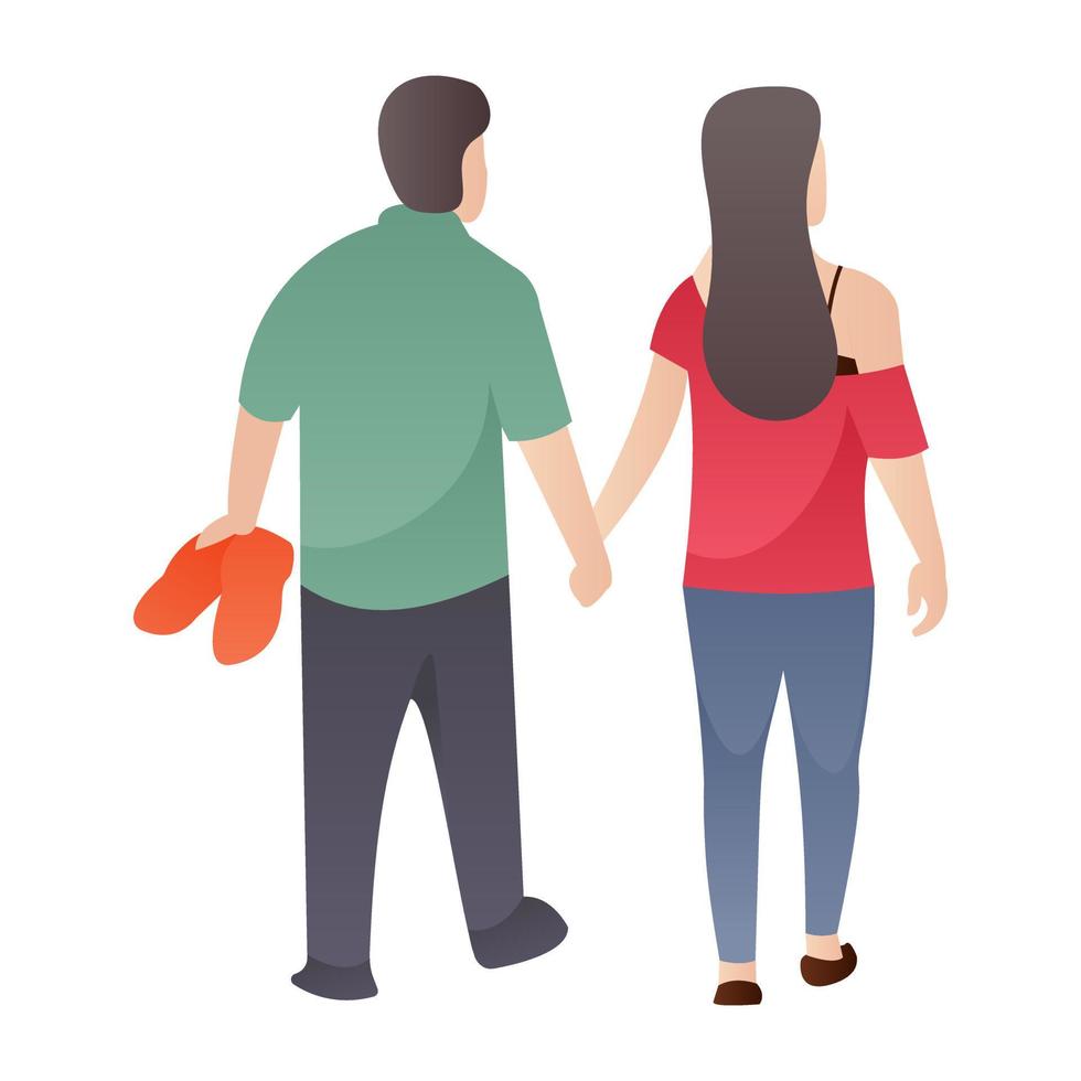 Couple Walk Concepts vector