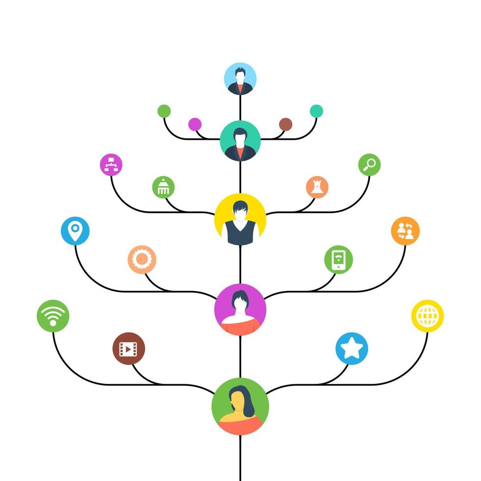 conceptos de infografía de árbol vector