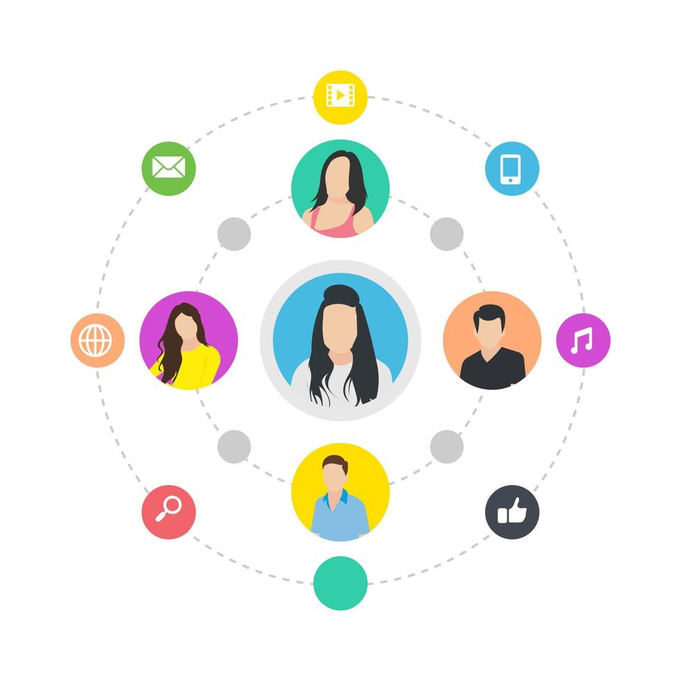 Social Chain Concepts vector