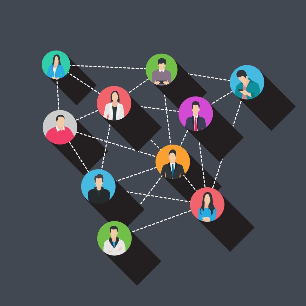 Social Teamwork Concepts vector