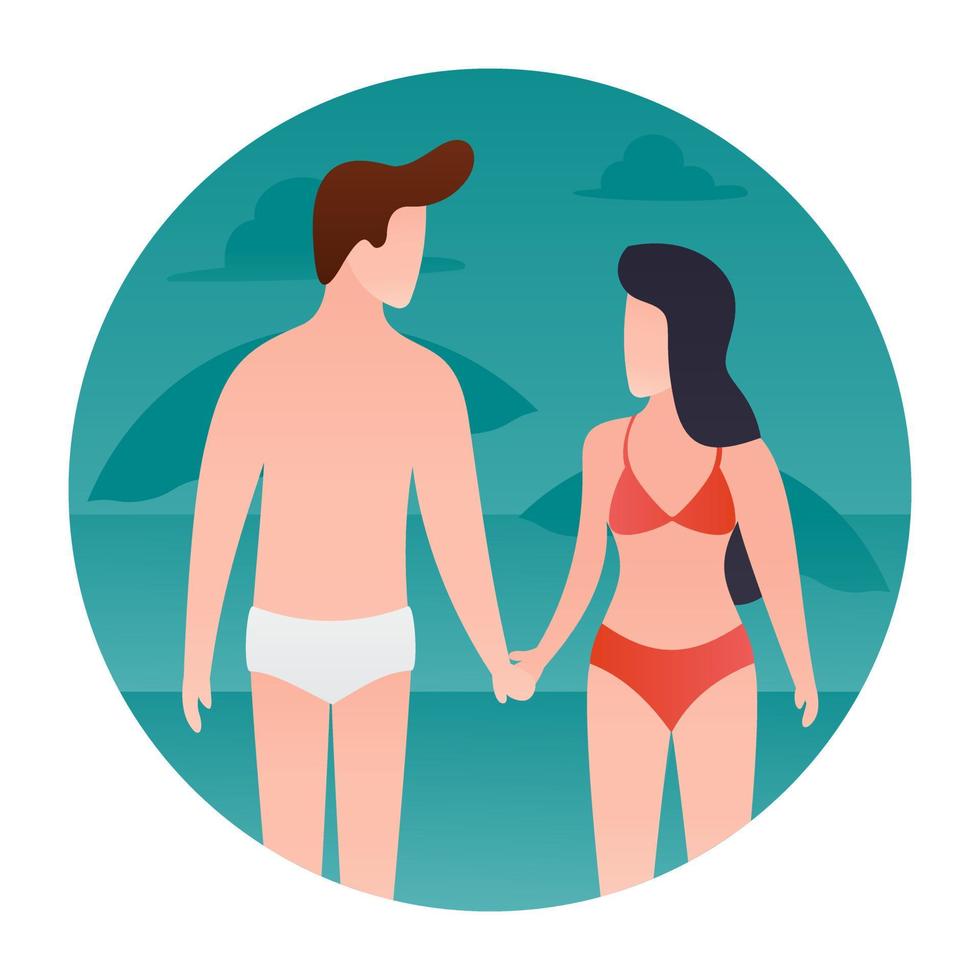 conceptos de pareja de playa vector