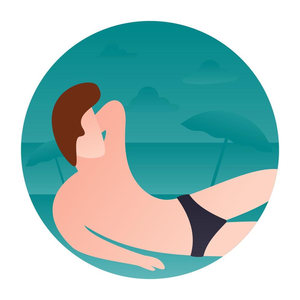 Trendy Sunbathe Concepts vector
