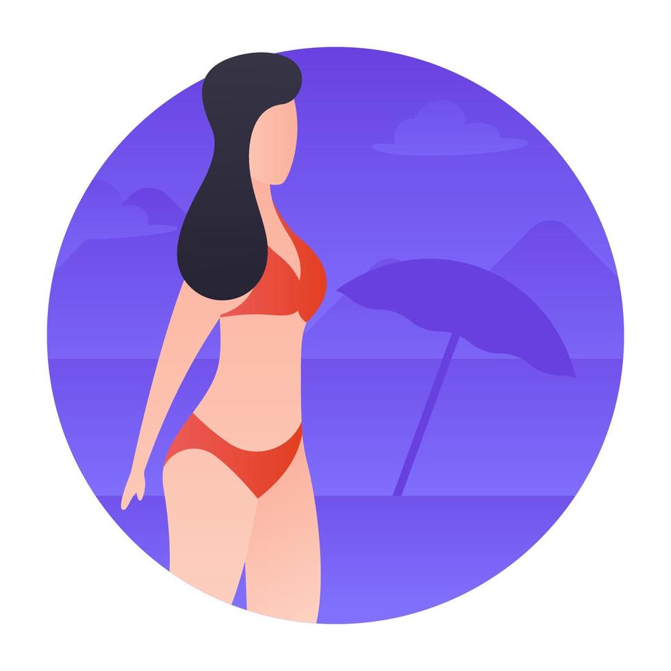 conceptos de chica de playa vector