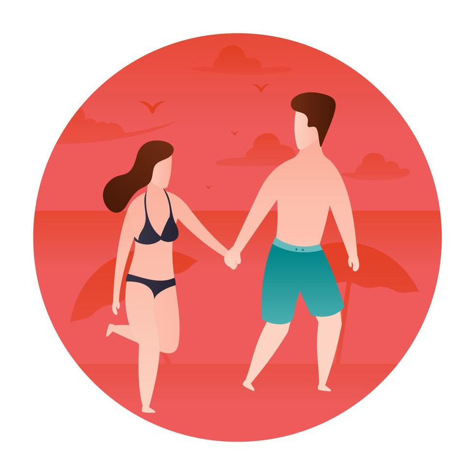 conceptos de pareja de playa vector