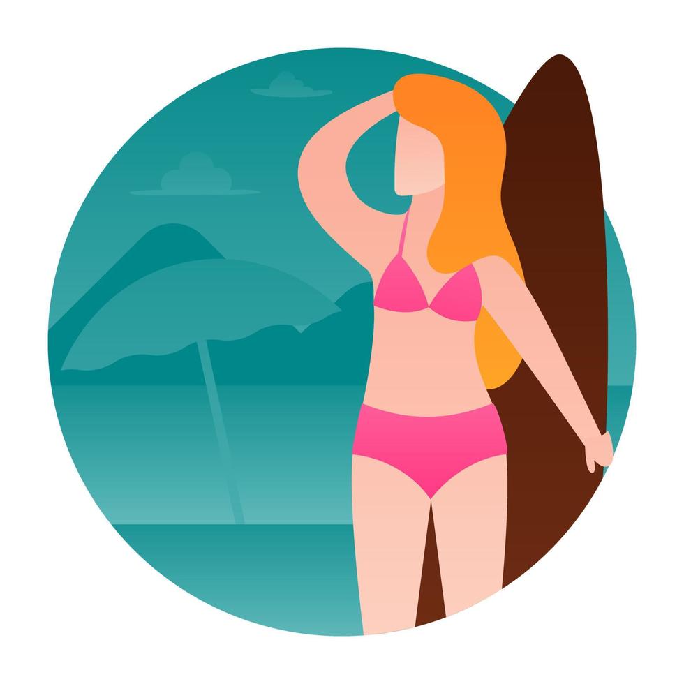 Beach Surfing Concepts vector