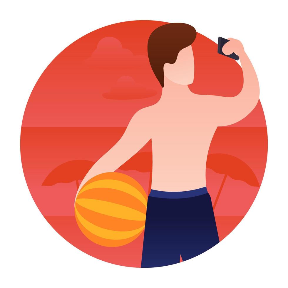 Beach Selfie Concepts vector