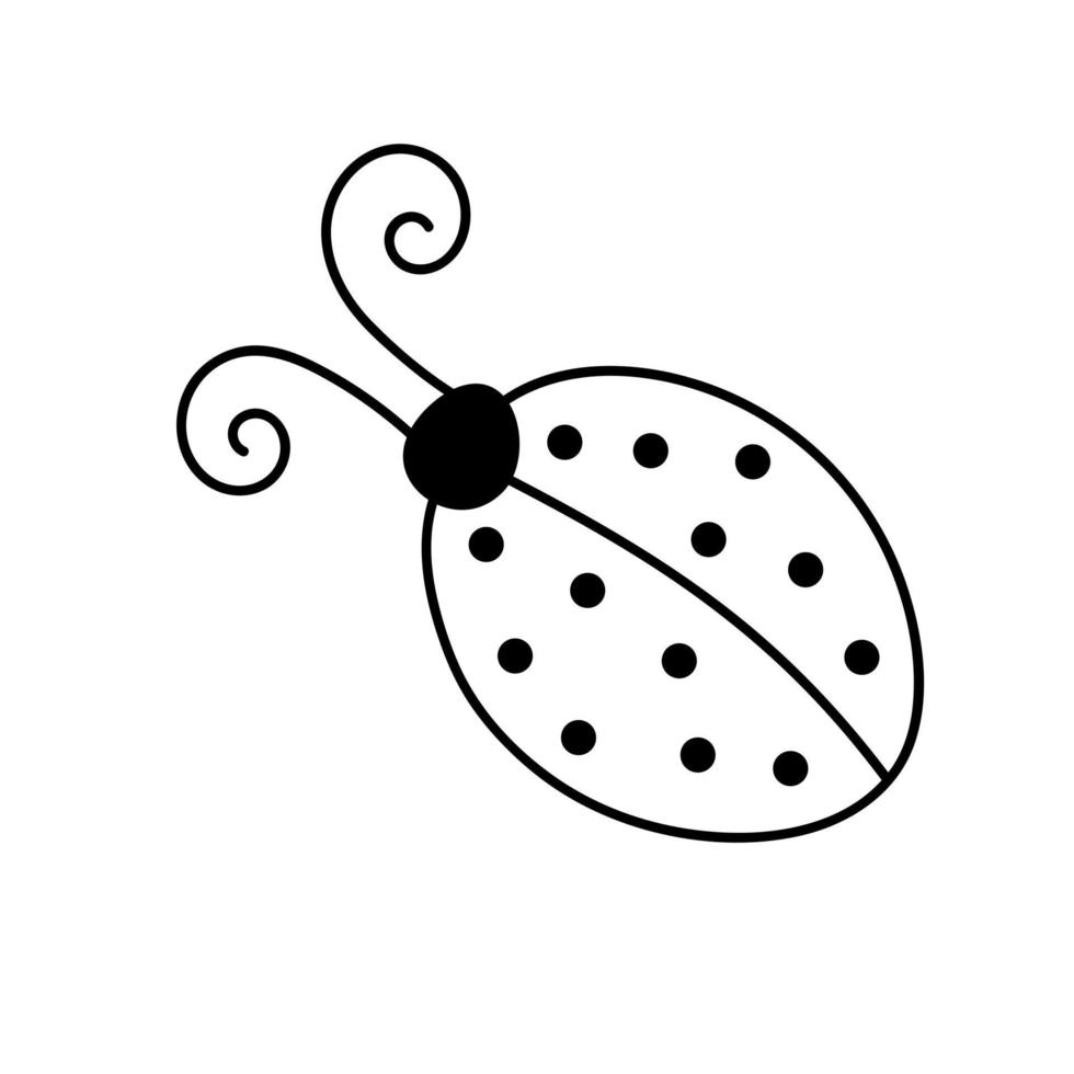 Ladybug in doodle style. vector