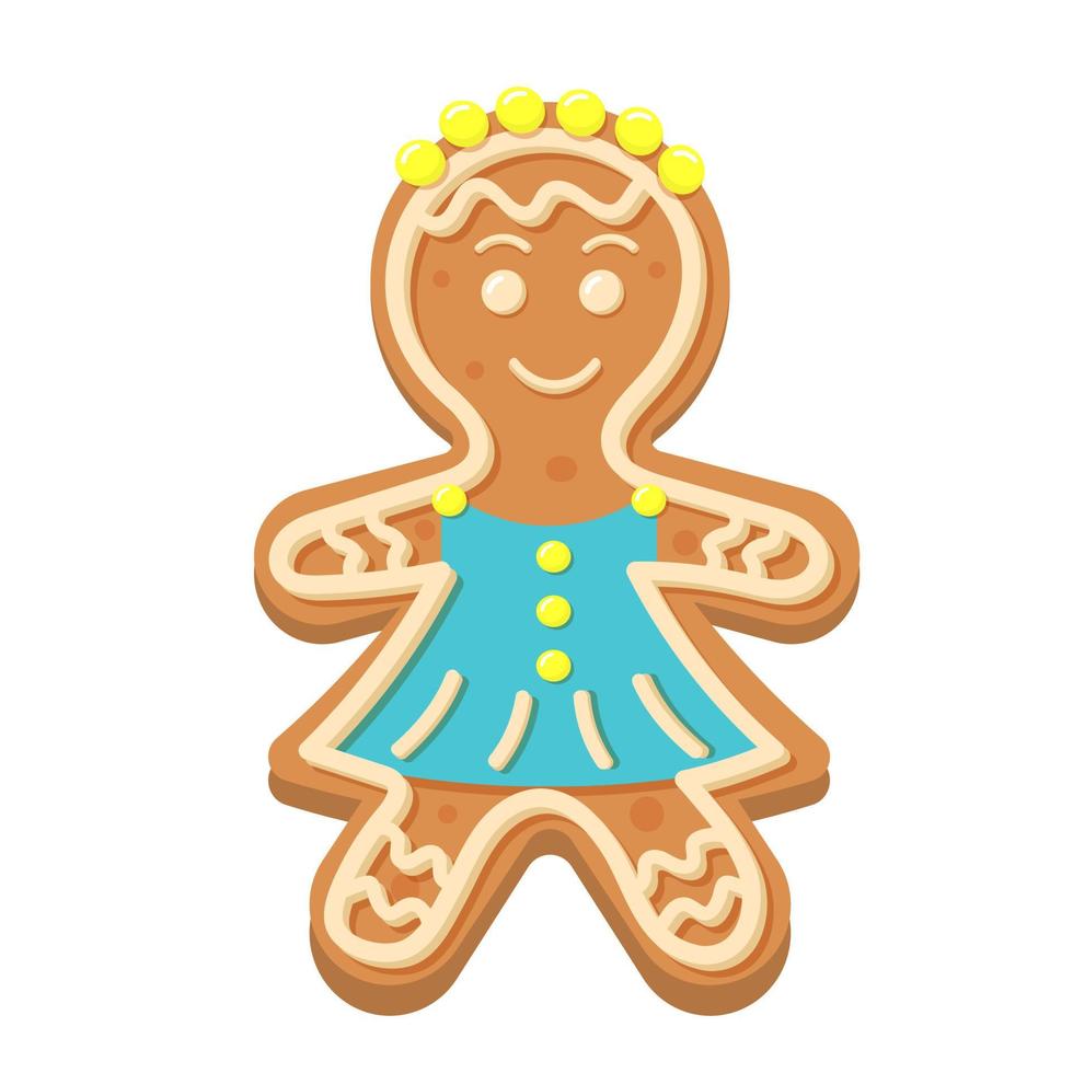 Gingerbread woman. Christmas icon. vector