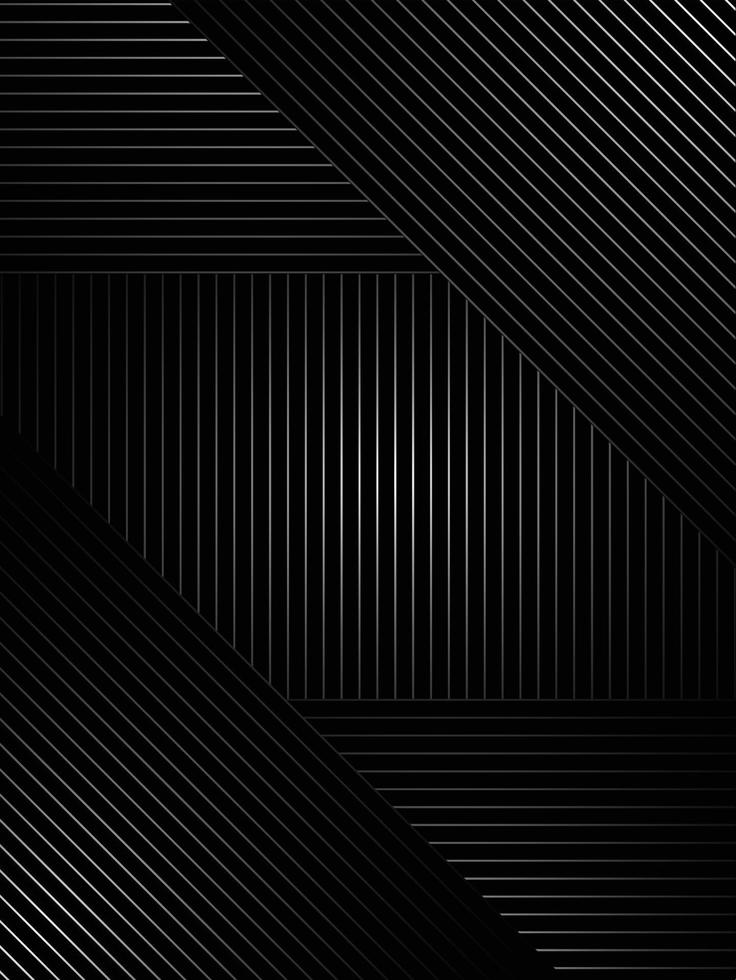 Fondo negro abstracto con líneas diagonales, diseño de patrón de línea retro vector degradado. gráfico monocromático.